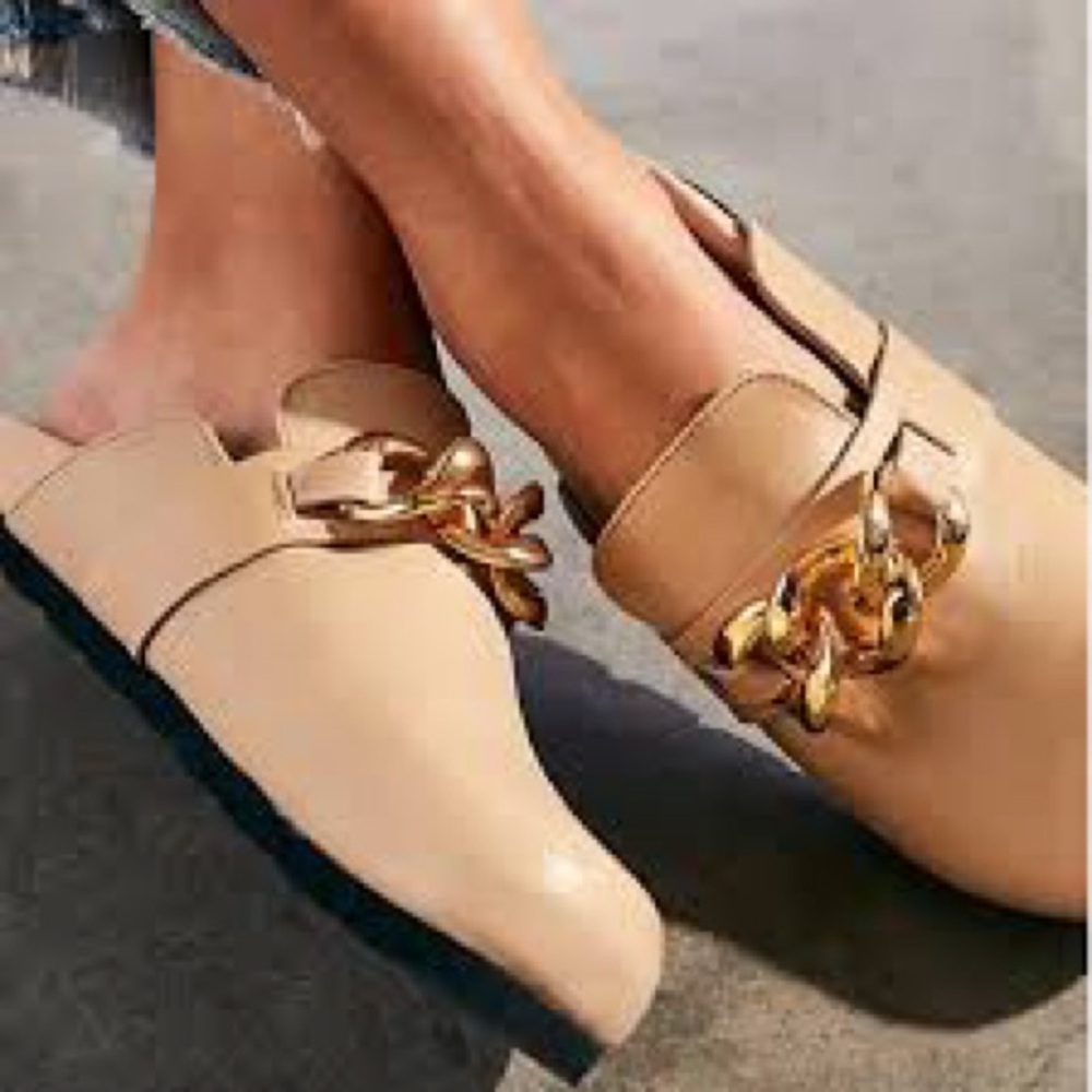 Alohas x Free People Fireplace Chain Clog – Bone Beige | Size 8 | Made in Spain - Picture 7 of 9